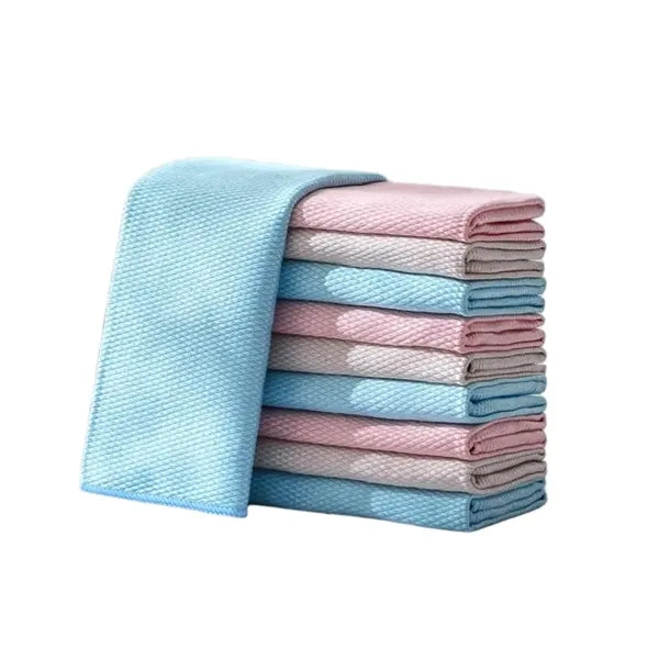 Fish-Scale Pattern Microfiber Cleaning Cloth