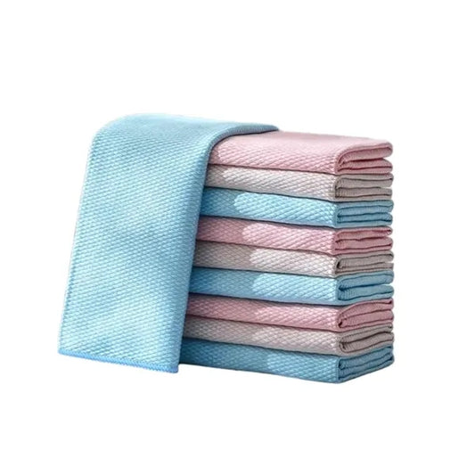 Fish-Scale Pattern Microfiber Cleaning Cloth