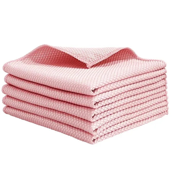 Fish-Scale Pattern Microfiber Cleaning Cloth