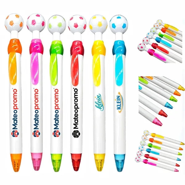 Logo Soccer Ball Click Pen Sports Promo Gift
