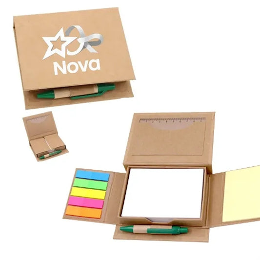 Eco Sticky Note Set with Pen and Ruler Cover