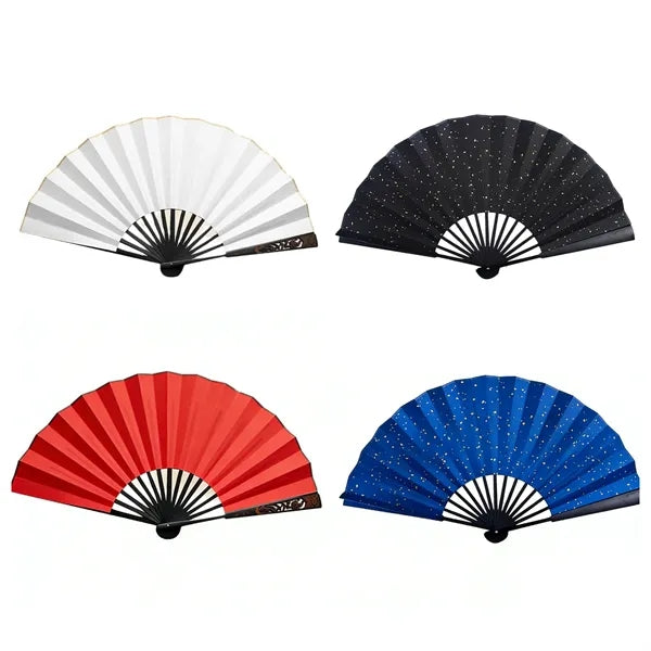 10-inch lightweight silk fabric custom folding fan