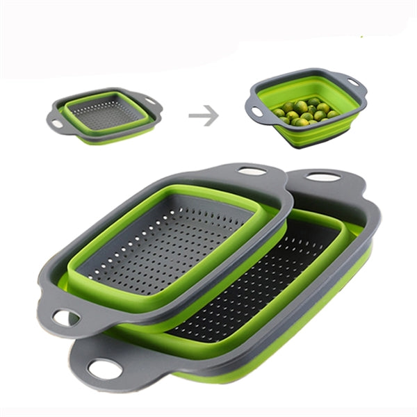 2Pcs/set Collapsible Fruit Vegetable Washing Basket