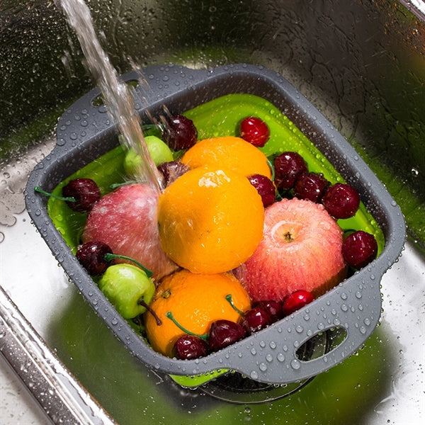 2Pcs/set Collapsible Fruit Vegetable Washing Basket