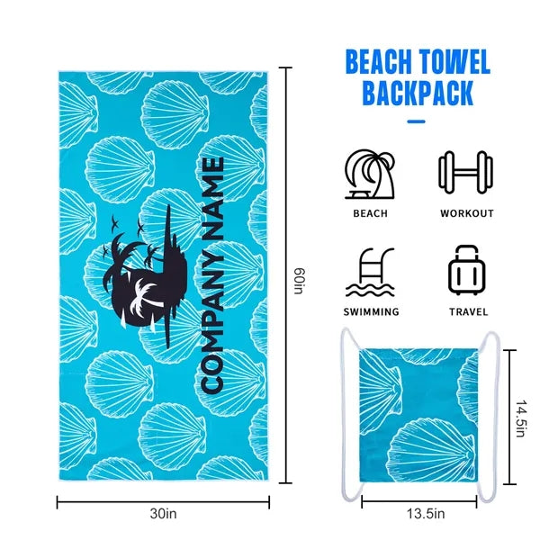 2-In-1 Convertible Beach Towel Backpack