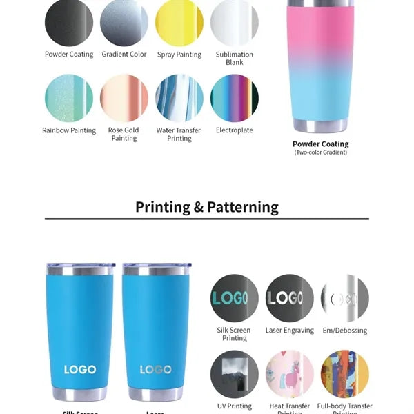 Yowie Vacuum Tumbler - 20 oz. - Powder Coat