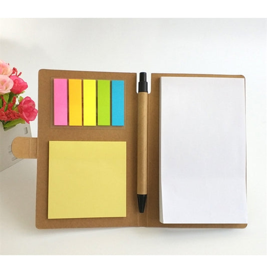 Creative kraft paper cover sticky note with ball pen