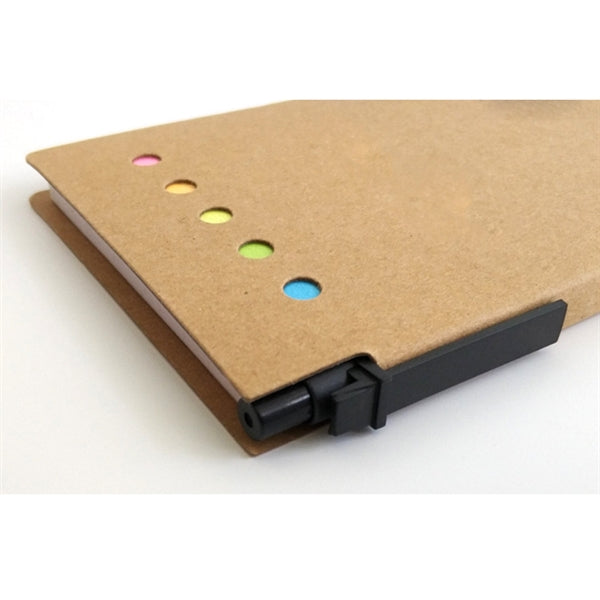 Creative kraft paper cover sticky note with ball pen