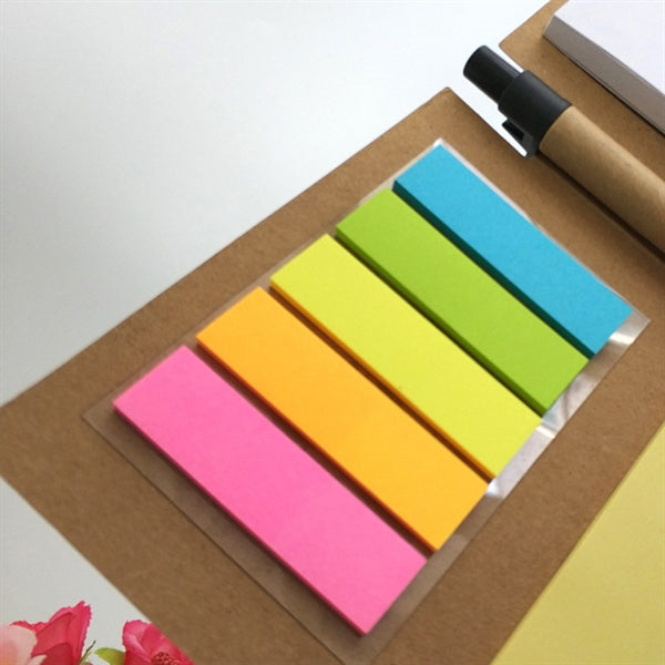 Creative kraft paper cover sticky note with ball pen