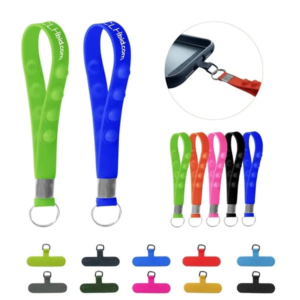 Push Pop Fidget Wrist Strap Keychain