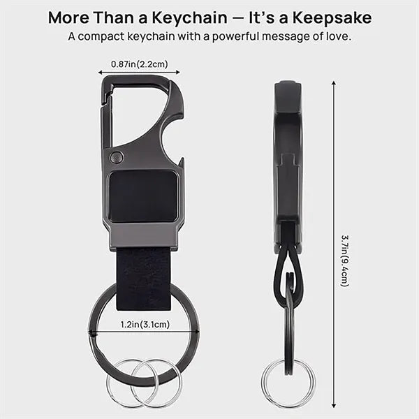 Executive Metal Leather Bottle Opener Keychain