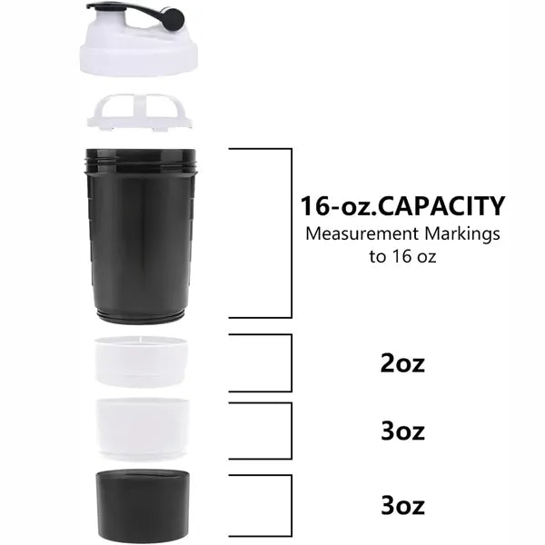 18oz Portable Protein Powder Shaker Cup