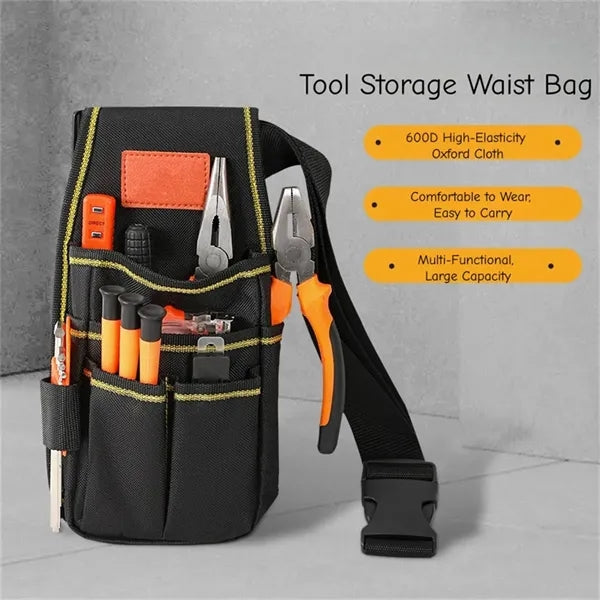 Heavy Duty Tool Pouch with Multiple Pockets for Electrician