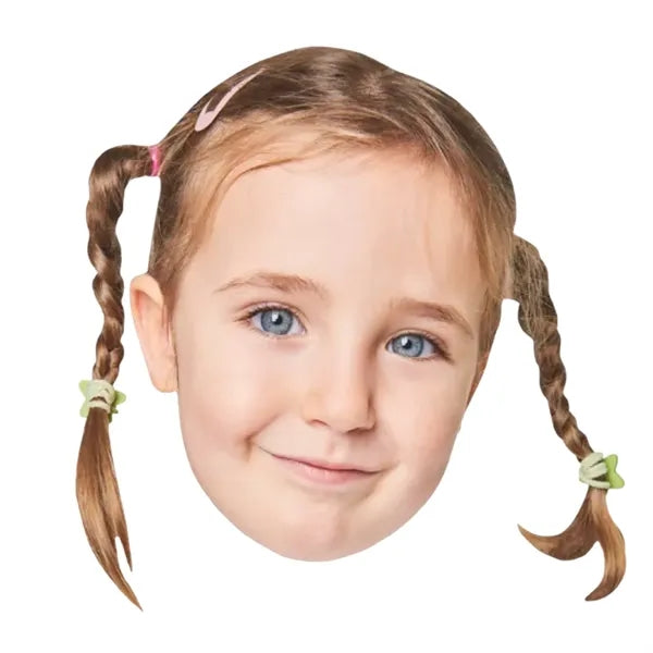 24x24 Custom Big Head Cutouts Girl Braids