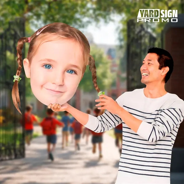 24x24 Custom Big Head Cutouts Girl Braids