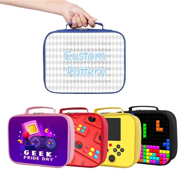 Gamer Insulated Lunch Box Bag for Kids Customizable Portable