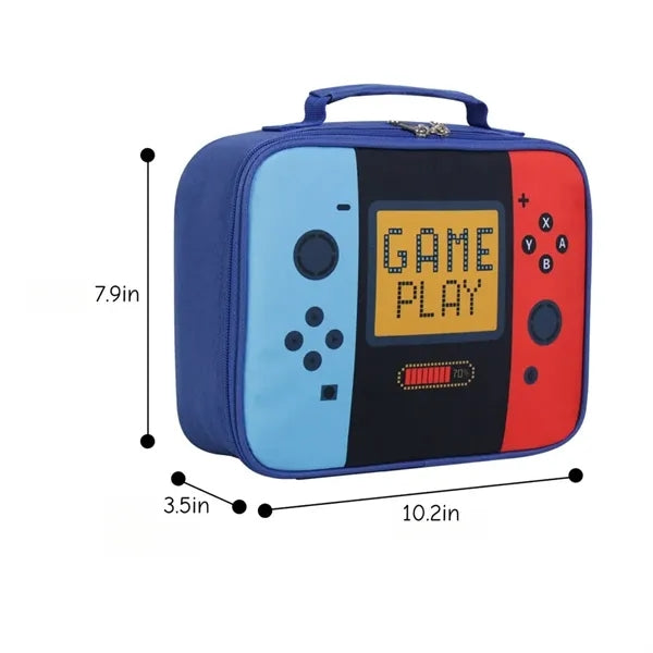 Gamer Insulated Lunch Box Bag for Kids Customizable Portable