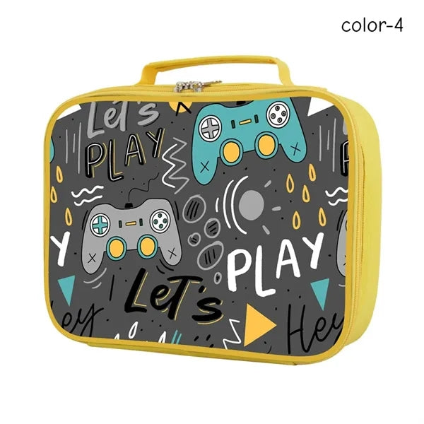 Gamer Insulated Lunch Box Bag for Kids Customizable Portable