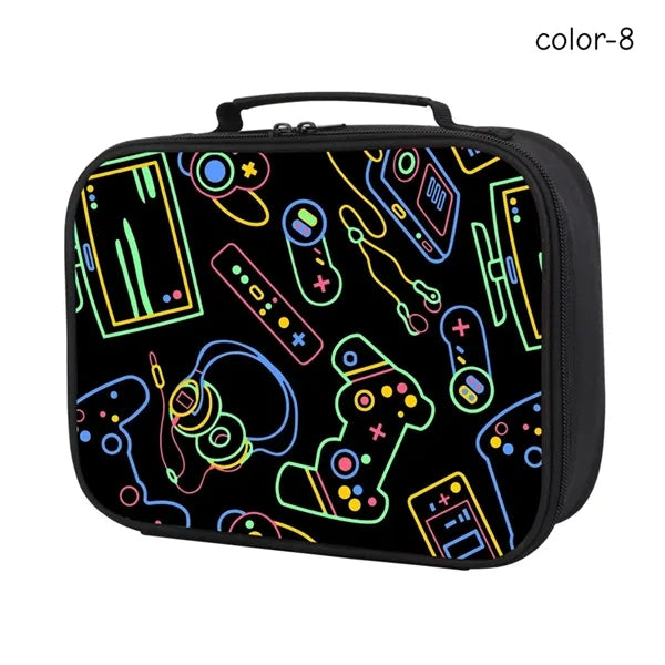 Gamer Insulated Lunch Box Bag for Kids Customizable Portable