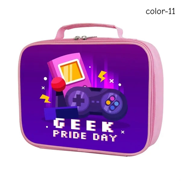 Gamer Insulated Lunch Box Bag for Kids Customizable Portable