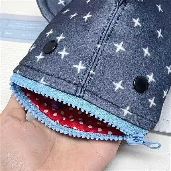 Durable Canvas Shark Pencil Pouch