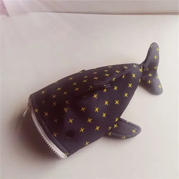 Durable Canvas Shark Pencil Pouch