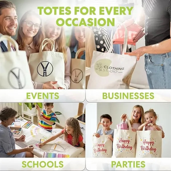 12 24 48 192 Pack Economical Tote Bags, Shopping Cloth Bags