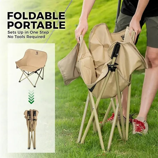 Outdoor Camping Thickened Foldable Moon Chair