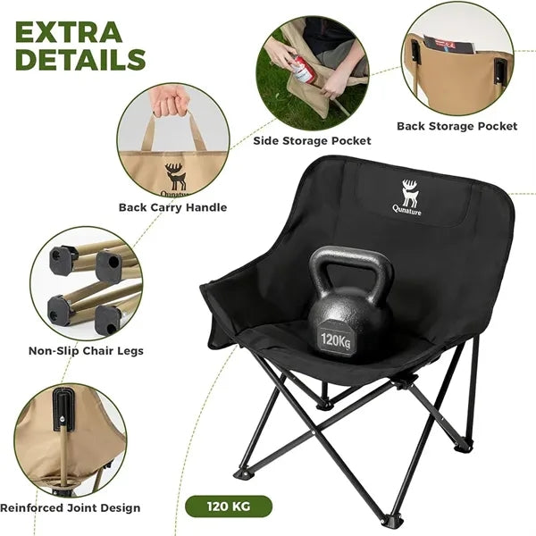 Outdoor Camping Thickened Foldable Moon Chair