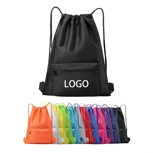 Front Zipper Large Capacity Oxford Drawstring Backpack