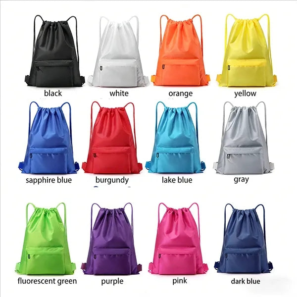 Front Zipper Large Capacity Oxford Drawstring Backpack