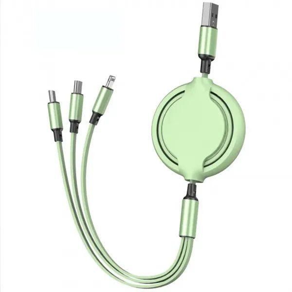 3 in 1 Retractable Car Fast Charging Cable