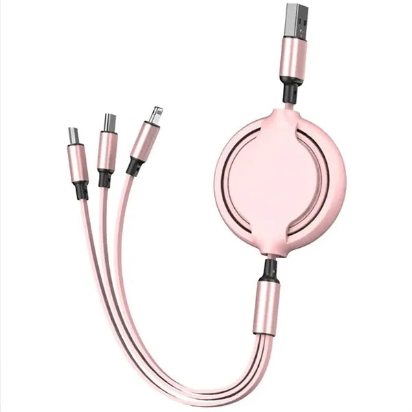 3 in 1 Retractable Car Fast Charging Cable