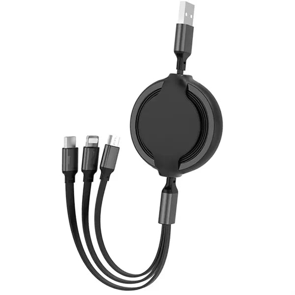 3 in 1 Retractable Car Fast Charging Cable