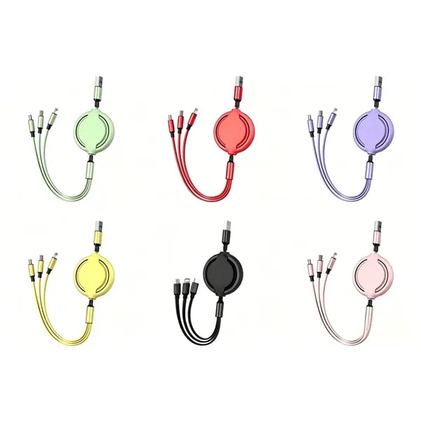3 in 1 Retractable Car Fast Charging Cable