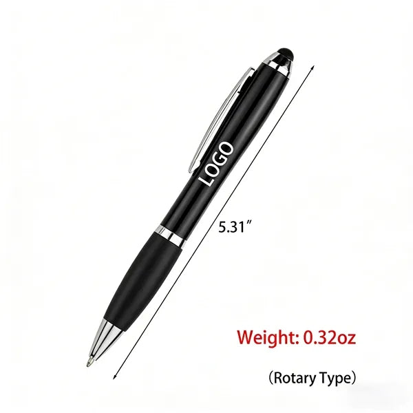 Gourd Shape Rubber Grip Twist Action Stylus Ballpoint Pen