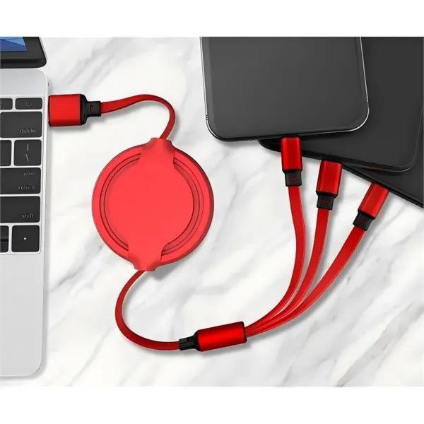 3 in 1 Retractable Car Fast Charging Cable