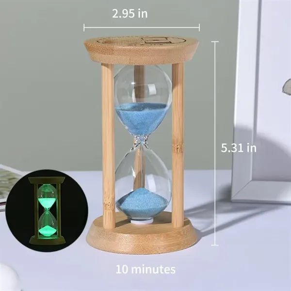 Sand Timer 10 Minutes Hourglass Bamboo Sandglass 10 Min