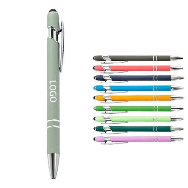 Matte Finish Metal Click Action Stylus Ballpoint Pen