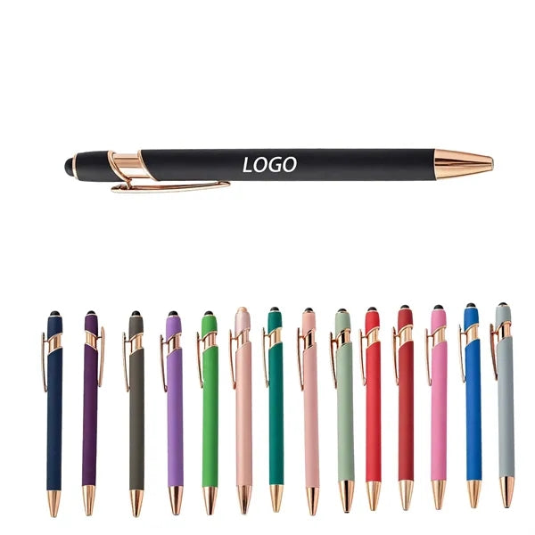 Soft Touch Matte Click Action Stylus Ballpoint Pen