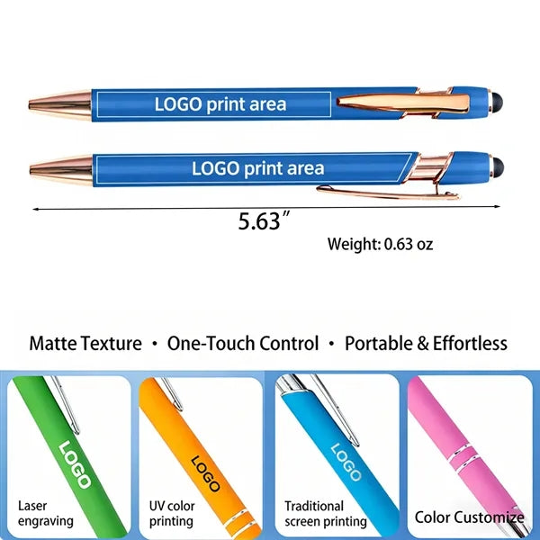 Soft Touch Matte Click Action Stylus Ballpoint Pen