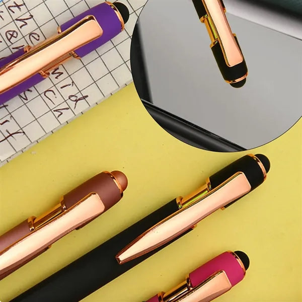 Soft Touch Matte Click Action Stylus Ballpoint Pen