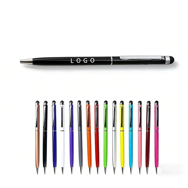 Slim Metal Twist Action Stylus Ballpoint Pen