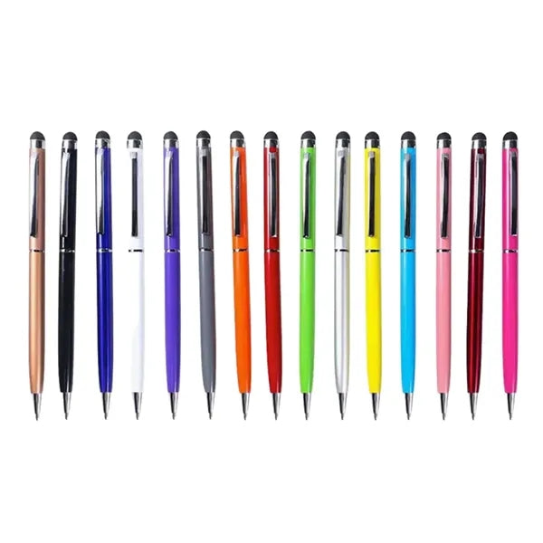 Slim Metal Twist Action Stylus Ballpoint Pen