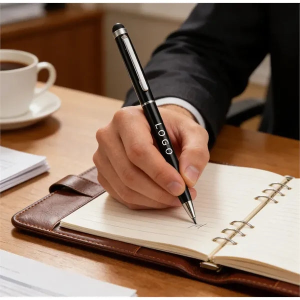 Slim Metal Twist Action Stylus Ballpoint Pen