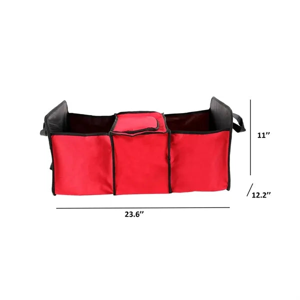 Foldable Car Trunk Organizer With Insulated Cooler Bag