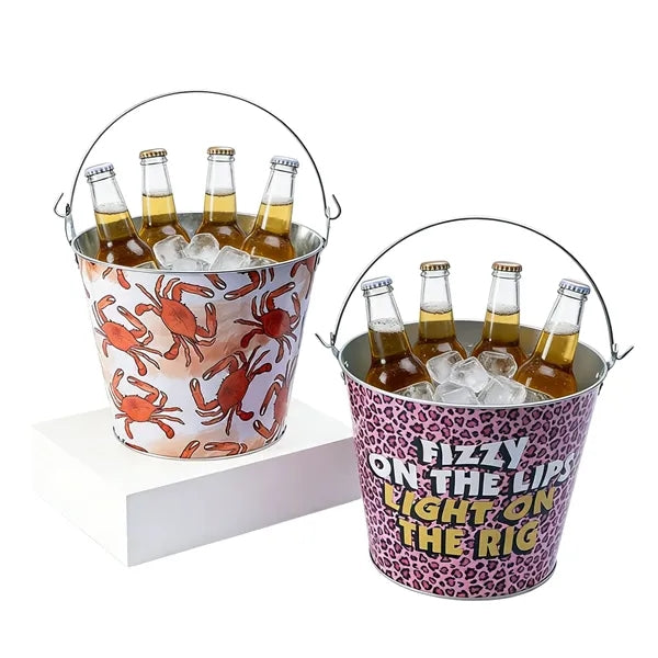 Galvanized Metal Ice Bucket 170oz Beer & Beverage Cooler Tub