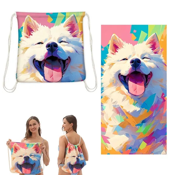 2-in-1 Foldable Beach Towel Backpack
