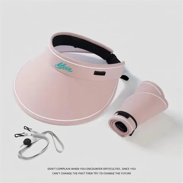 Logo UV Sun Visor Hat Foldable Wide Brim Cap