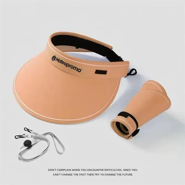 Logo UV Sun Visor Hat Foldable Wide Brim Cap